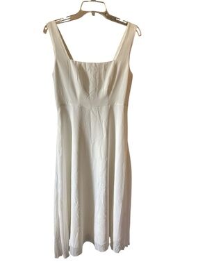 Commense Cream Square-Neck Midi Dress
